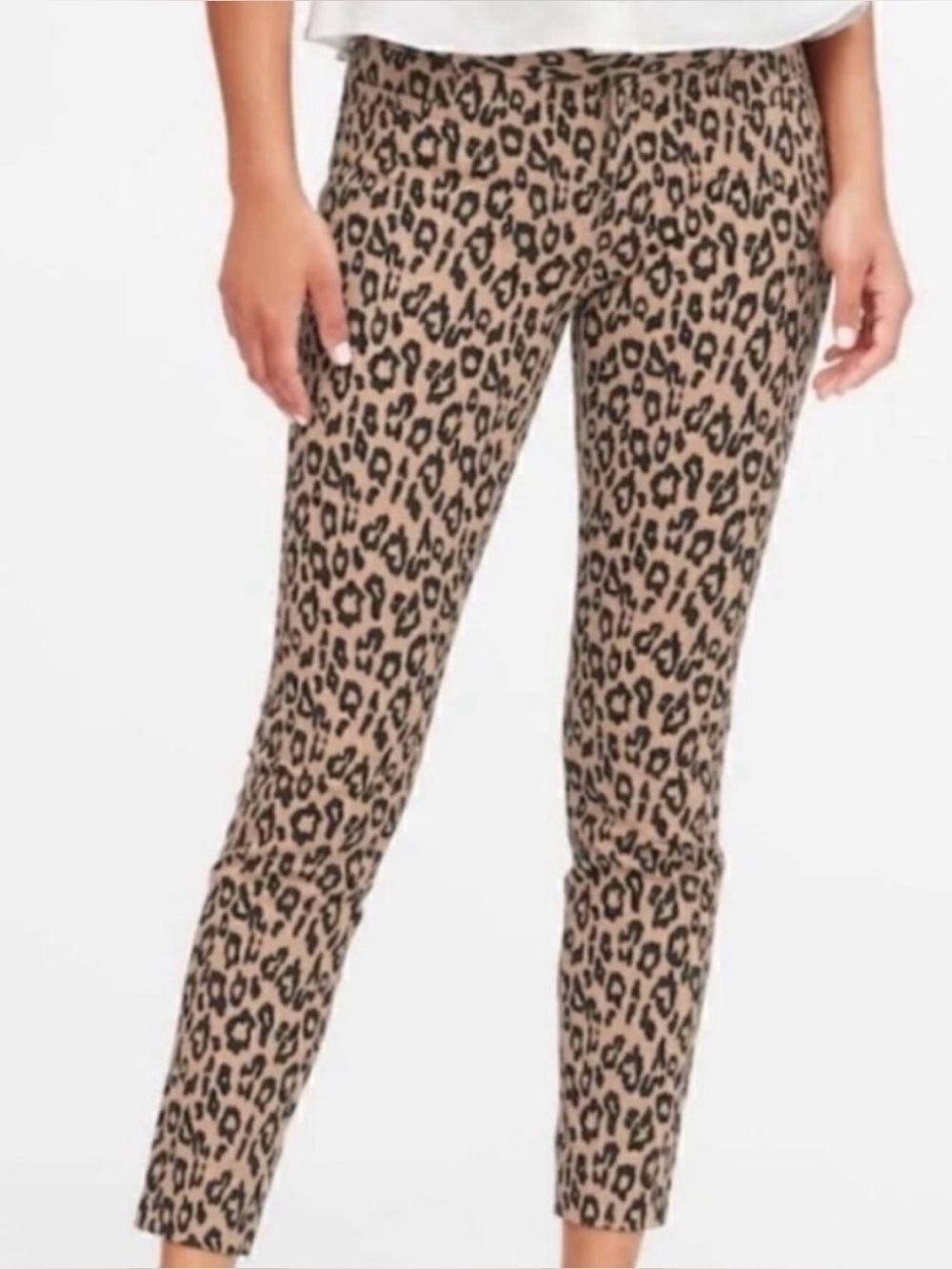 Banana Republic Leopard Print Pants - Black on Tan